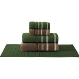 Jogo de Banho Teka Lumiere Verde Musgo e Marrom 5 Pçs(2 Toalhas de Banho, 2 Toalhas de Rosto, 1 Piso) Jogo de Banho Teka Lumiere Verde Musgo e Marrom 5 Pçs(2 Toalhas de Banho, 2 Toalhas de Rosto, 1 Piso)