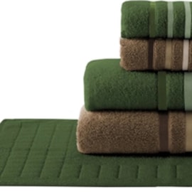 Jogo de Banho Teka Lumiere Verde Musgo e Marrom 5 Pçs(2 Toalhas de Banho, 2 Toalhas de Rosto, 1 Piso) Jogo de Banho Teka Lumiere Verde Musgo e Marrom 5 Pçs(2 Toalhas de Banho, 2 Toalhas de Rosto, 1 Piso)