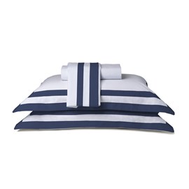 Jogo de Cama Casal 200 Fios Naturalle Fashion Double Azul Marinho