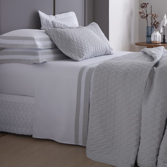 Jogo de Cama Casal 200 Fios Naturalle Fashion Double Cinza