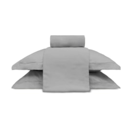 Jogo de Cama Casal 300Fios 100%Algodão Appel Treccenti Cinza 4Pçs Jogo de Cama Casal 300Fios 100%Algodão Appel Treccenti Cinza 4Pçs