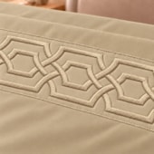 Jogo de Cama Casal 4 Peças Bordado Bege 100% Poliéster Top Max