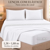 Jogo de Cama Casal 4 Peças Bordado Branco 100% Poliéster Top Max