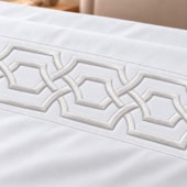 Jogo de Cama Casal 4 Peças Bordado Branco 100% Poliéster Top Max
