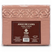 Jogo de Cama Casal 4 Peças Bordado Rosè 100% Poliéster Top Max