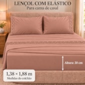 Jogo de Cama Casal 4 Peças Bordado Rosè 100% Poliéster Top Max