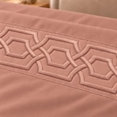 Jogo de Cama Casal 4 Peças Bordado Rosè 100% Poliéster Top Max