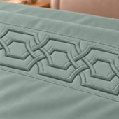 Jogo de Cama Casal 4 Peças Bordado Verde 100% Poliéster Top Max