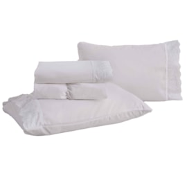 Jogo de Cama Casal Bordado Ingles Rozac Golden Branco (2 Lençois e 2 Fronha) Jogo de Cama Casal Bordado Ingles Rozac Golden Branco (2 Lençois e 2 Fronha)