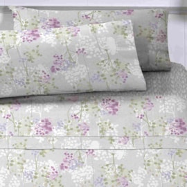 Jogo de Cama Casal Corttex Microtec 200 fios Floral Lilas 4 Pçs ( 2 Lençois e 2 Fronha)