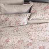 Jogo de Cama Casal Corttex Microtec 200 fios Flores Rosè 4 Pçs ( 2 Lençois e 2 Fronha)