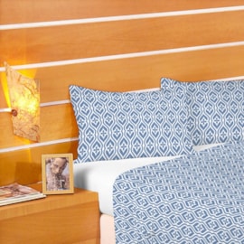 Jogo de Cama Casal Duplo Encanto Ondas Azul Jogo de Cama Casal Duplo Encanto Ondas Azul
