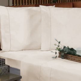 Jogo de Cama Casal Hotelaria Ponto Palito 200 Fios Creme Jogo de Cama Casal Hotelaria Ponto Palito 200 Fios Creme