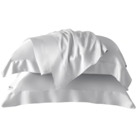 Jogo de Cama Casal Kacyumara Bambu 400Fios Branco 4 Pçs Jogo de Cama Casal Kacyumara Bambu 400Fios Branco 4 Pçs