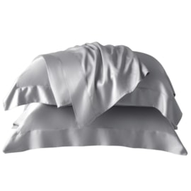 Jogo de Cama Casal Kacyumara Bambu 400Fios Prata 4 Pçs Jogo de Cama Casal Kacyumara Bambu 400Fios Prata 4 Pçs