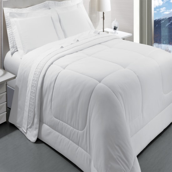 Jogo de Cama Casal Kacyumara Satinee Branco 4 Peças 300 Fios Jogo de Cama Casal Kacyumara Satinee Branco 4 Peças 300 Fios