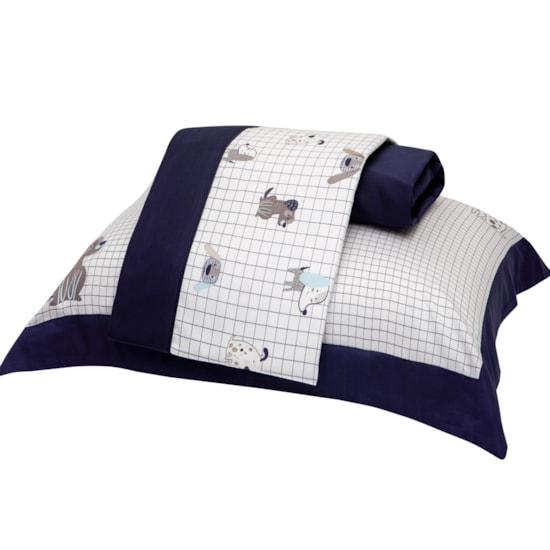Jogo de Cama Casal Kacyumara Satinee Doguinhos 4Pçs 300 Fios Jogo de Cama Casal Kacyumara Satinee Doguinhos 4Pçs 300 Fios