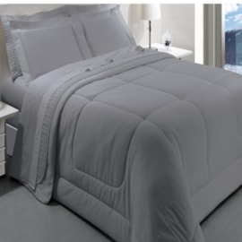 Jogo de Cama Casal Kacyumara Satinee Silver 4 Pçs 300Fios Jogo de Cama Casal Kacyumara Satinee Silver 4 Pçs 300Fios
