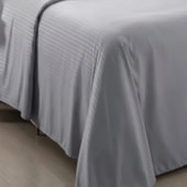 Jogo de Cama Casal Lepin Enxovais Stripe Cinza 4 Pçs (2lençois + 2Fronha)