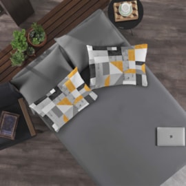 Jogo de Cama Casal Portallar Camurça/Cinza 3 peças Jogo de Cama Casal Portallar Camurça/Cinza 3 peças