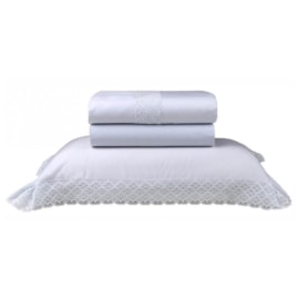 Jogo de Cama Casal Sultan Naturalle Trancoso Branco Jogo de Cama Casal Sultan Naturalle Trancoso Branco