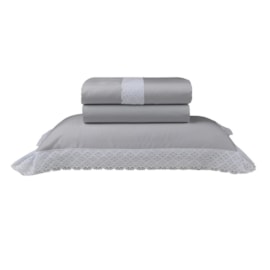 Jogo de Cama Casal Sultan Naturalle Trancoso Cinza Jogo de Cama Casal Sultan Naturalle Trancoso Cinza