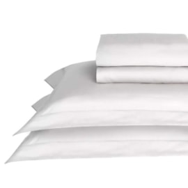 Jogo de Cama Casal Tellaio Bambu 300 Fios Branco 4 Pçs 2 Lençois + 2 Fronhas Jogo de Cama Casal Tellaio Bambu 300 Fios Branco 4 Pçs 2 Lençois + 2 Fronhas