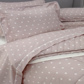 Jogo de Cama Casal Vida Bela Vintage Poa Rosa Kacyumara 4Pçs Jogo de Cama Casal Vida Bela Vintage Poa Rosa Kacyumara 4Pçs