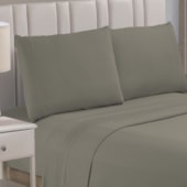 Jogo de Cama Flora Bordado King Bege 4 Pçs (2lençois + 2Fronha)