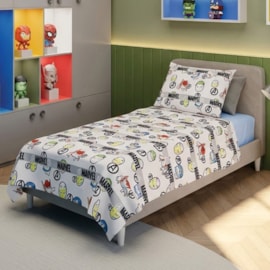 Jogo de Cama Infantil 100% Algodão 150 Fios Avengers 3 Peças Lepper