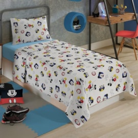 Jogo de Cama Infantil 100% Algodão 150 Fios Mickey 3 Peças Lepper