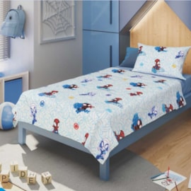 Jogo de Cama Infantil 100% Algodão 150 fios Spidey 3Pçs Lepper (2 Lençois e 1 Fronha) Jogo de Cama Infantil 100% Algodão 150 fios Spidey 3Pçs Lepper (2 Lençois e 1 Fronha)