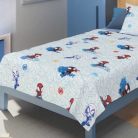 Jogo de Cama Infantil 100% Algodão 150 fios Spidey 3Pçs Lepper (2 Lençois e 1 Fronha) Jogo de Cama Infantil 100% Algodão 150 fios Spidey 3Pçs Lepper (2 Lençois e 1 Fronha)