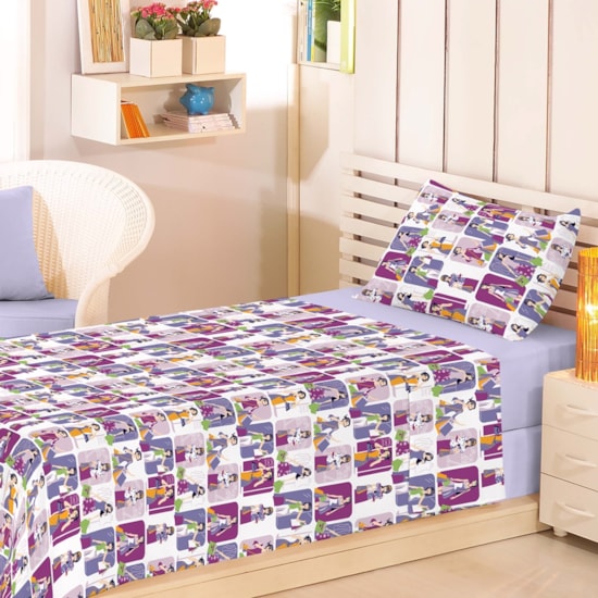 Jogo de Cama Infantil 3 Peças Premium Plus Fashion (2 lençóis e 1 Fronha)