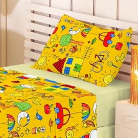 Jogo de Cama Infantil 3 Peças Premium Plus Quintal (2 lençóis e 1 Fronha) Jogo de Cama Infantil 3 Peças Premium Plus Quintal (2 lençóis e 1 Fronha)