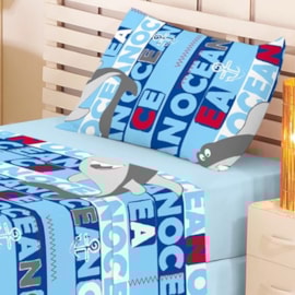 Jogo de Cama Infantil 3 Peças Premium Plus Tubarão (2 lençóis e 1 Fronha) Jogo de Cama Infantil 3 Peças Premium Plus Tubarão (2 lençóis e 1 Fronha)