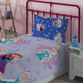 Jogo de Cama Infantil Frozen 2 Peças Lepper (1 Lençois e 1 Fronha)