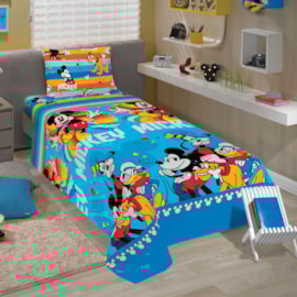 Jogo de Cama Infantil Mickey 3 Peças Lepper (2 Lençois e 1 Fronha) Jogo de Cama Infantil Mickey 3 Peças Lepper (2 Lençois e 1 Fronha)