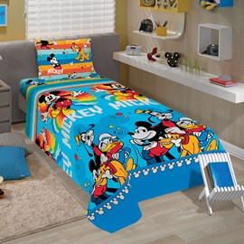 Jogo de Cama Infantil Mickey 3 Peças Lepper (2 Lençois e 1 Fronha)