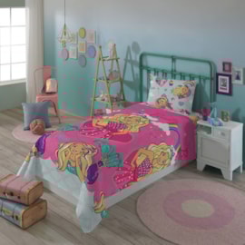 Jogo de Cama Infantil Microfibra Barbie Reinos Mágicos Lepper 3 Peças Jogo de Cama Infantil Microfibra Barbie Reinos Mágicos Lepper 3 Peças