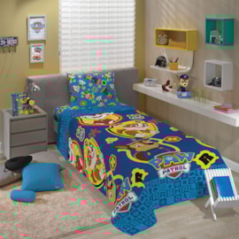 Jogo de Cama Infantil Microfibra Patrulha Canina Azul Lepper 3 Peças Jogo de Cama Infantil Microfibra Patrulha Canina Azul Lepper 3 Peças