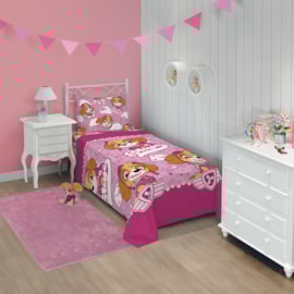 Jogo de Cama Infantil Microfibra Patrulha Canina Rosa Lepper 3 Peças Jogo de Cama Infantil Microfibra Patrulha Canina Rosa Lepper 3 Peças