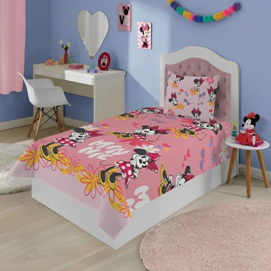 Jogo de Cama Infantil Minnie II 3Pçs Lepper (2Lençois e 1Fronha)