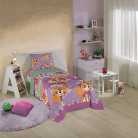 Jogo de Cama Infantil Patrulha Canina Skye 3 Peças Lepper ( 2 Lençois e 1 Fronha) Jogo de Cama Infantil Patrulha Canina Skye 3 Peças Lepper ( 2 Lençois e 1 Fronha)