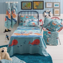 Jogo de cama Infantil Solteiro Pirata Santista 100% algodão Jogo de cama Infantil Solteiro Pirata Santista 100% algodão