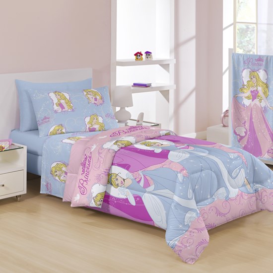 Jogo de cama Infantil Solteiro Princesas Disney Santista