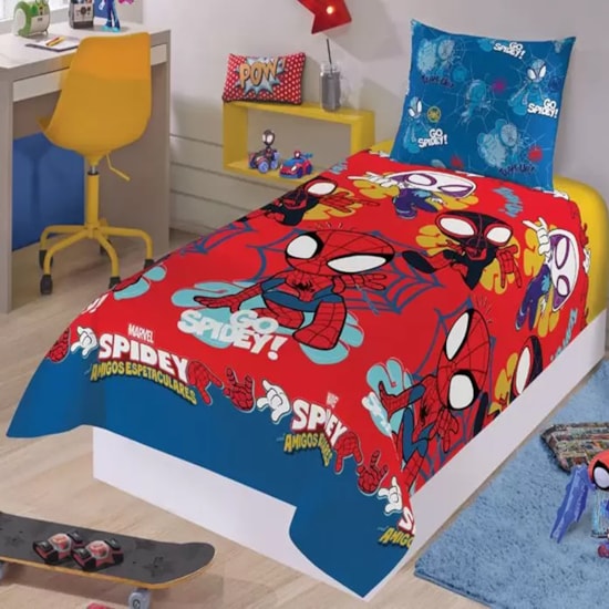 Jogo de Cama Infantil Spider-Man 2 Peças Lepper (1 Lençois e 1 Fronha)