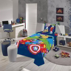 Jogo de Cama Infantil Vingadores 3Pçs Lepper (2Lençois e 1Fronha) Jogo de Cama Infantil Vingadores 3Pçs Lepper (2Lençois e 1Fronha)