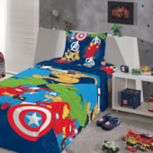 Jogo de Cama Infantil Vingadores 3Pçs Lepper (2Lençois e 1Fronha)