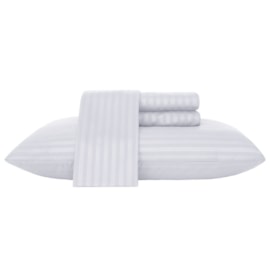 Jogo de Cama King Andreza Stripe Branco 4 pçs (2 Lençois e 2 Fronha) Jogo de Cama King Andreza Stripe Branco 4 pçs (2 Lençois e 2 Fronha)